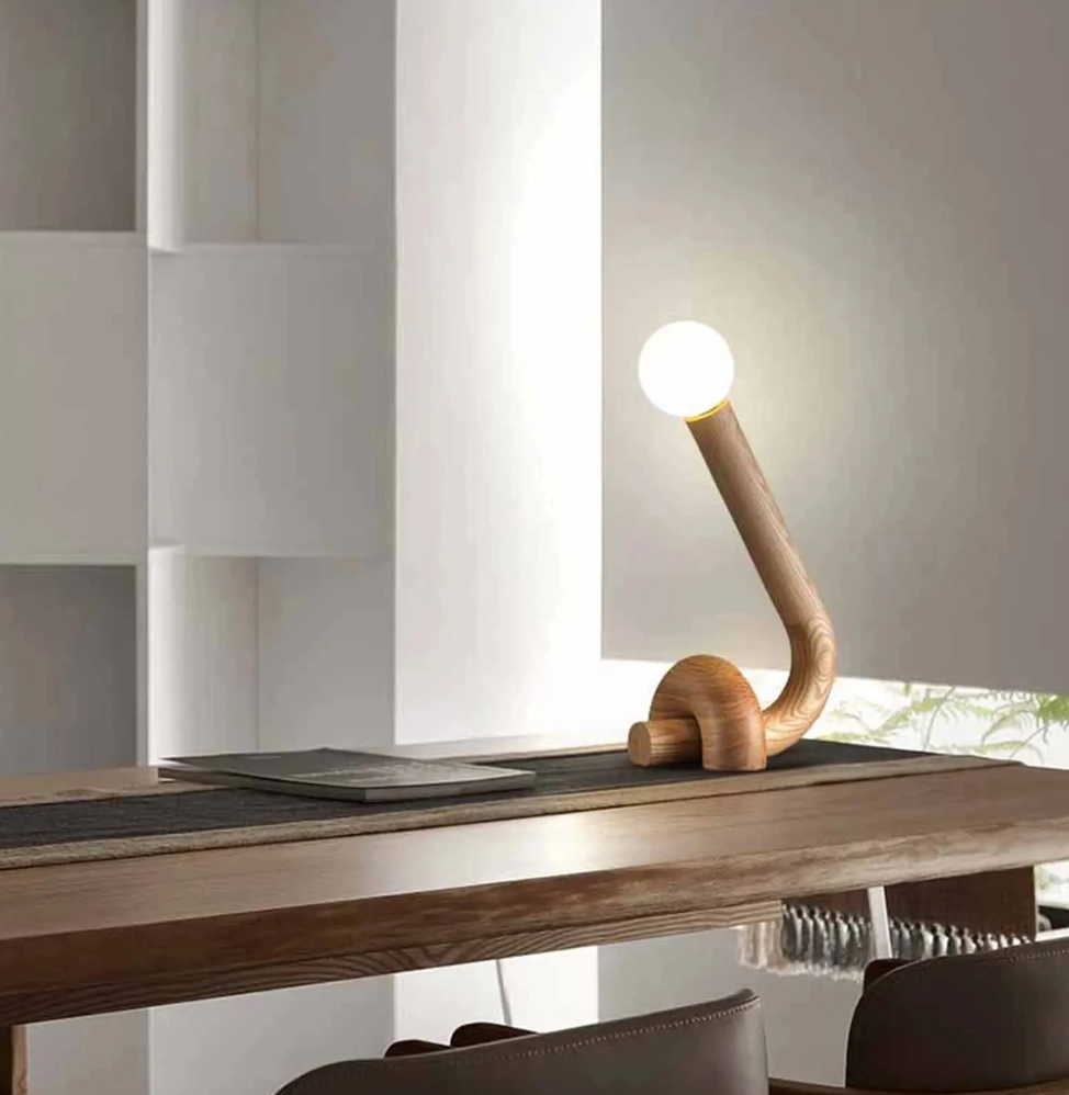 Vintage Solid Wood Table Lamp Bedside