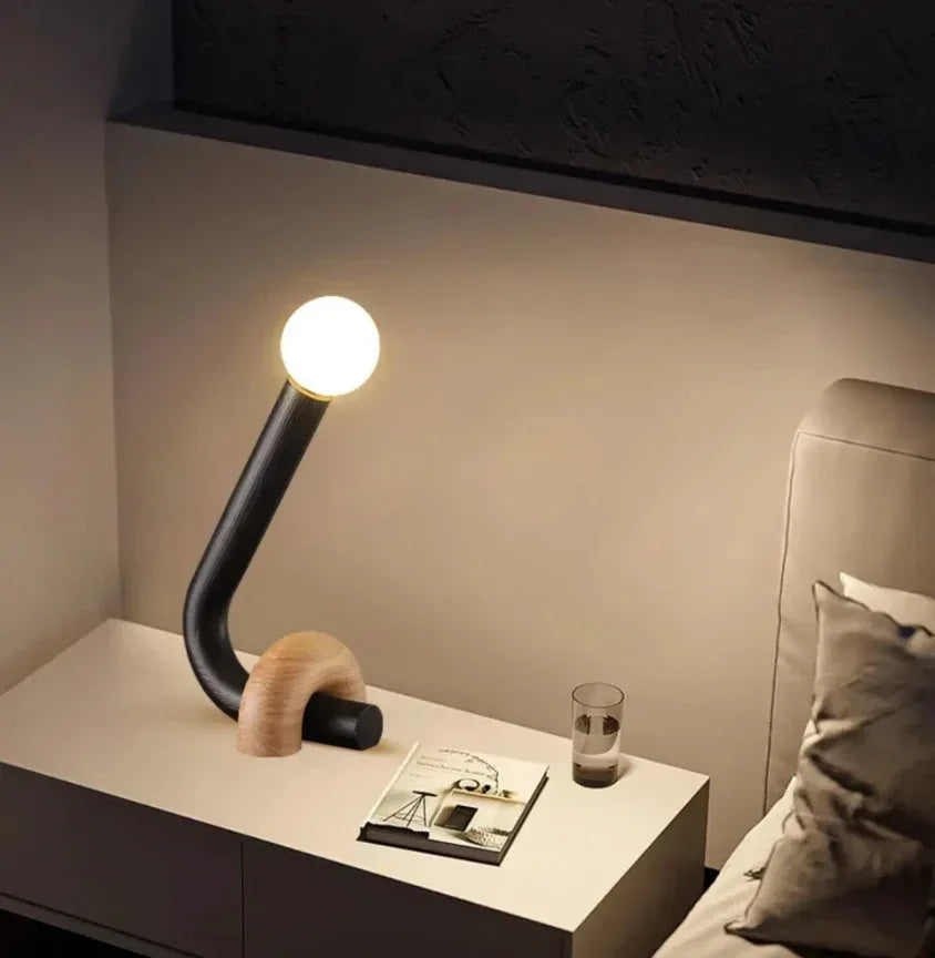 Vintage Solid Wood Table Lamp Bedside