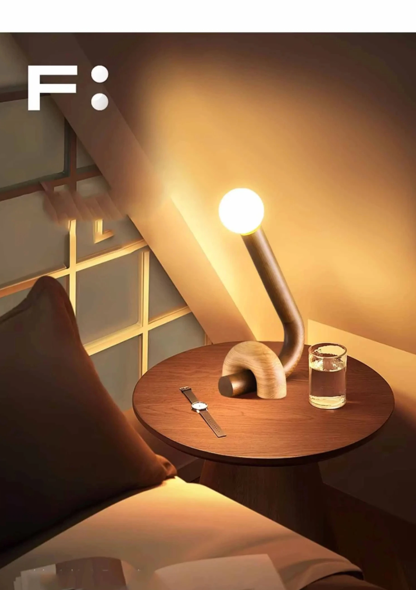 Vintage Solid Wood Table Lamp Bedside