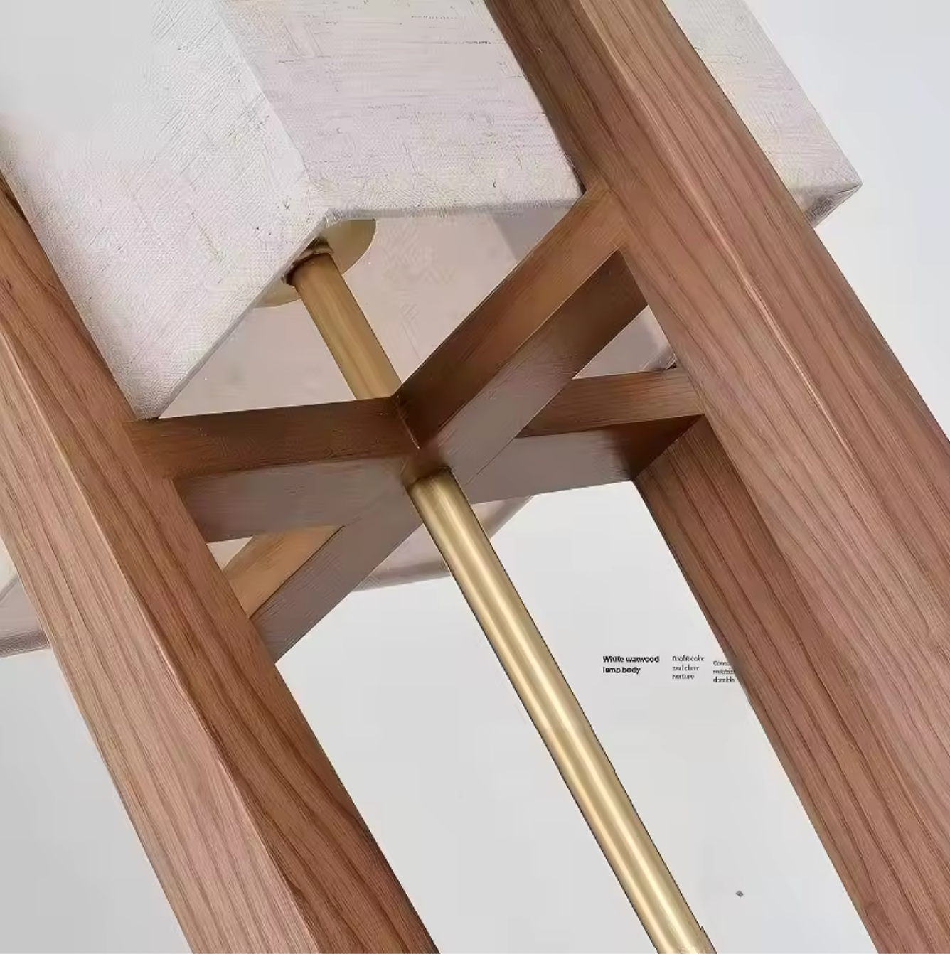 Nordic Walnut Wood Japanese Floor Lamp with Cotton Cloth Lampshade