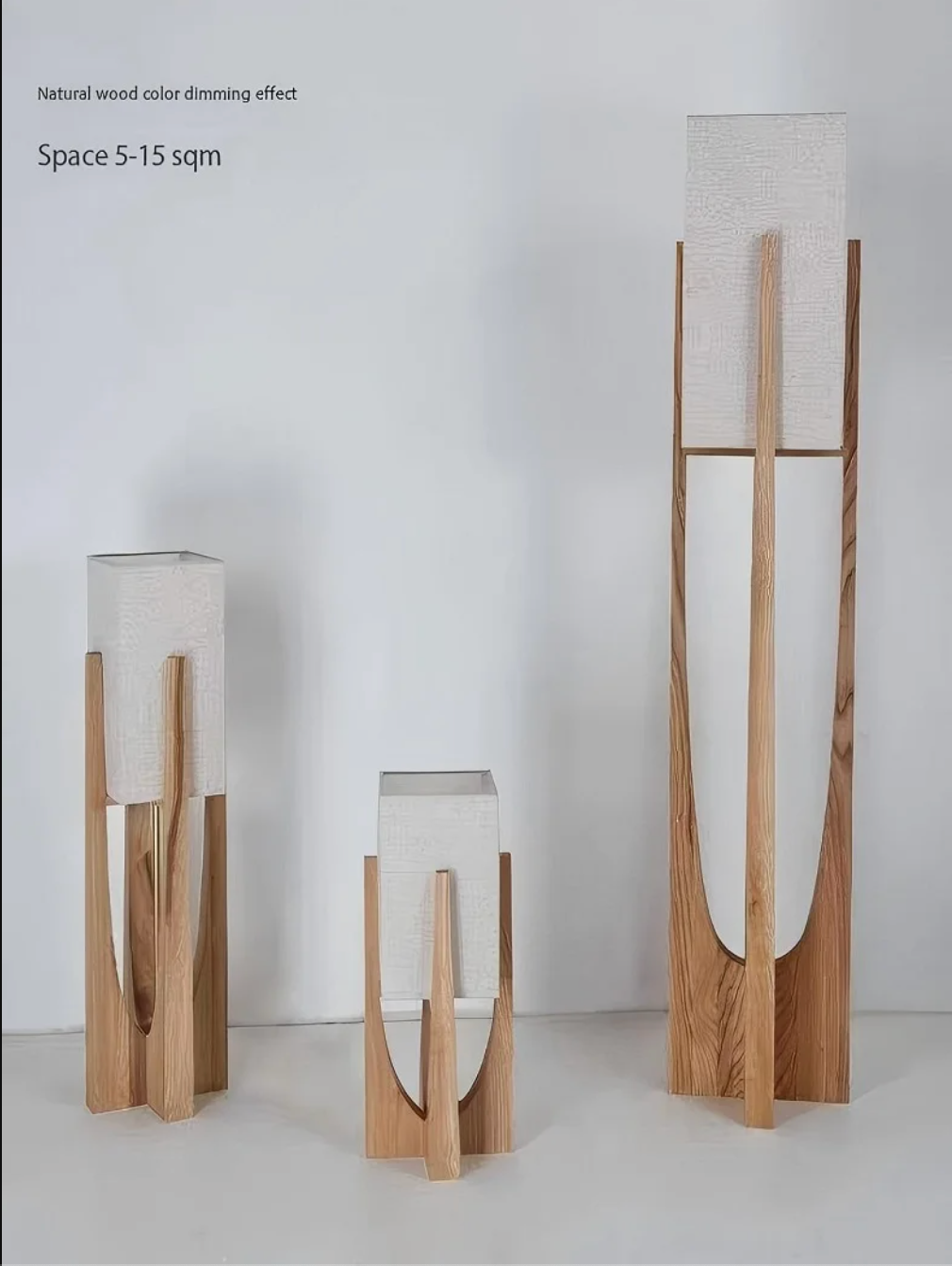 Nordic Walnut Wood Japanese Floor Lamp with Cotton Cloth Lampshade