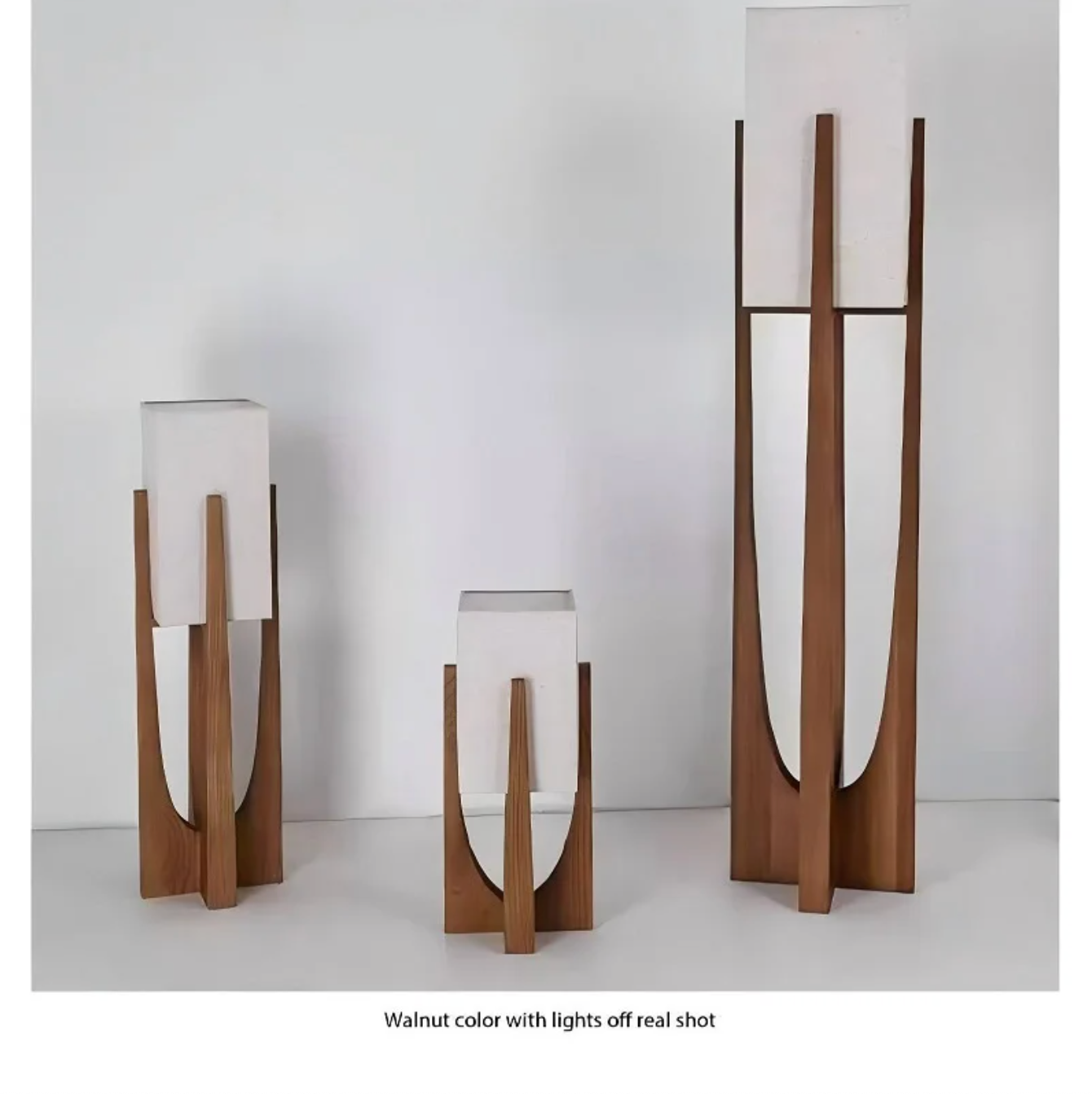 Nordic Walnut Wood Japanese Floor Lamp with Cotton Cloth Lampshade