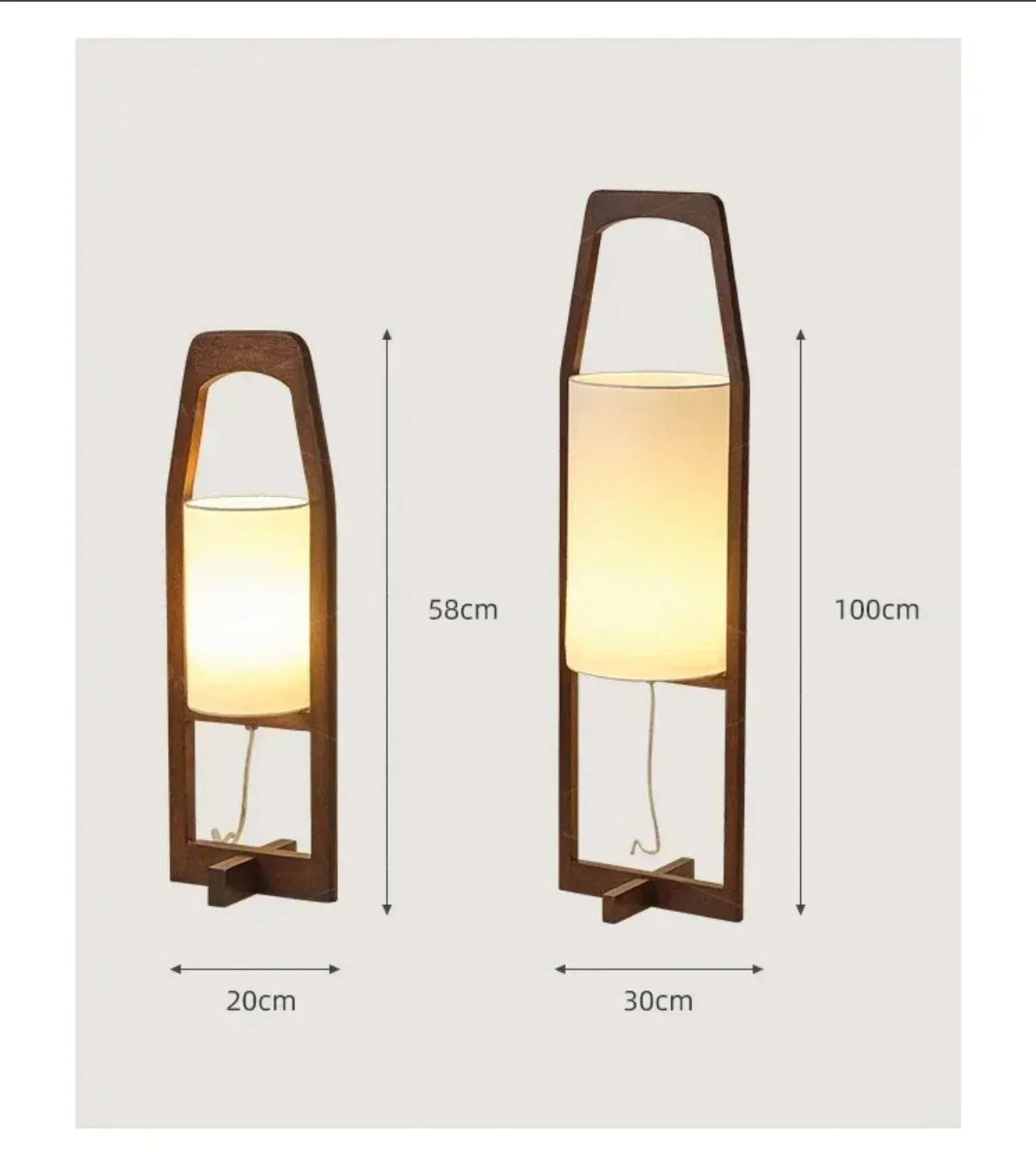 Japanese Wabi-sabi Solid Wood Table Lamp and Floor Lamp