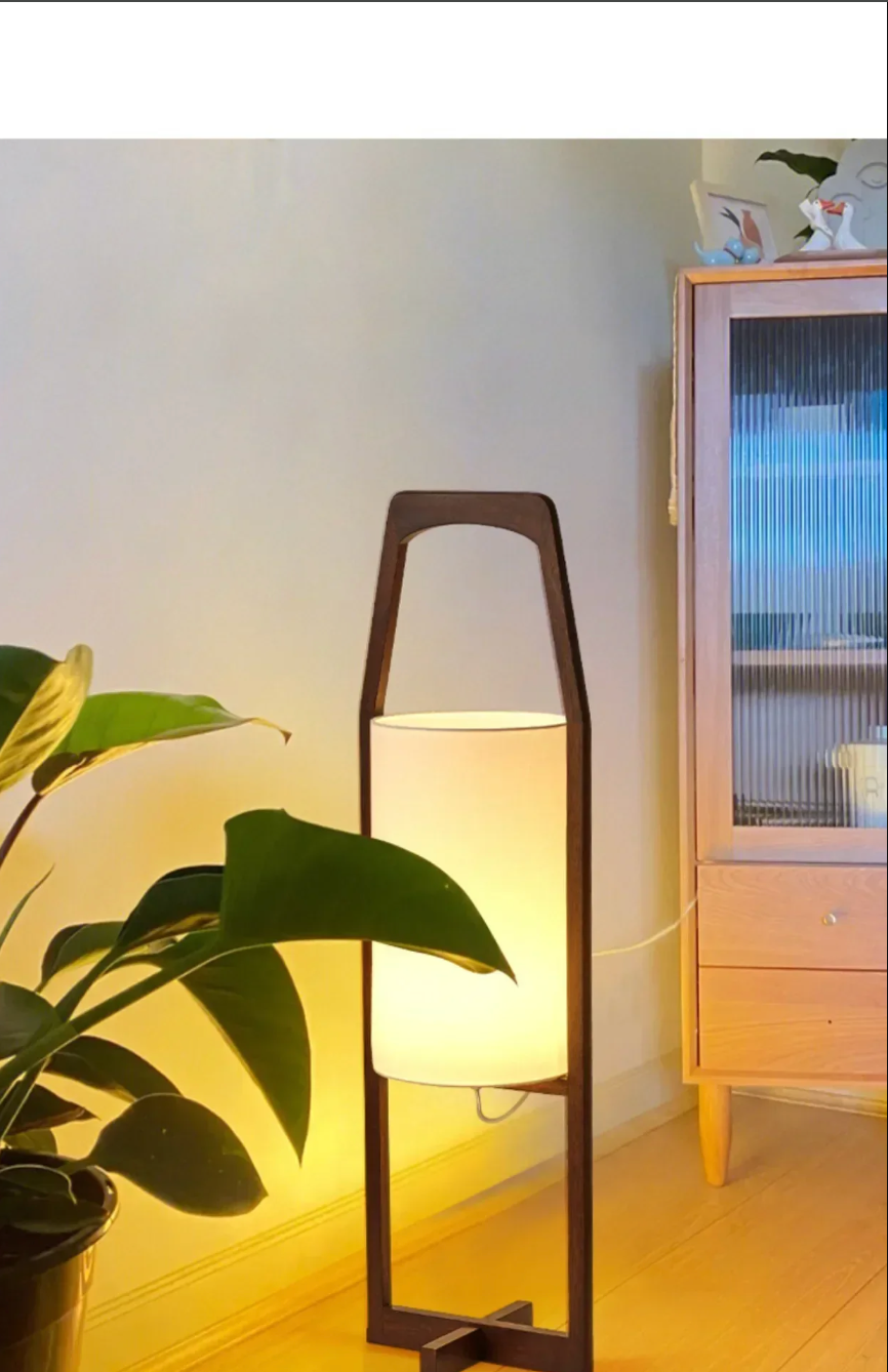 Japanese Wabi-sabi Solid Wood Table Lamp and Floor Lamp