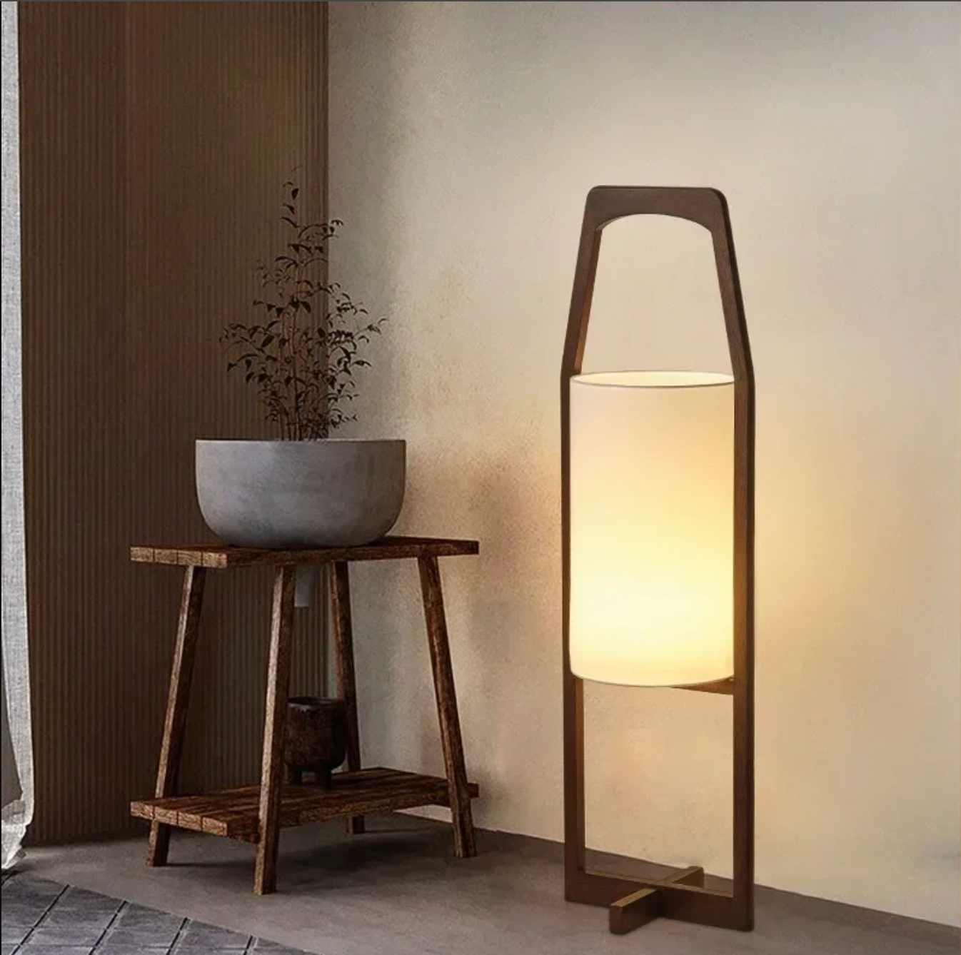 Japanese Wabi-sabi Solid Wood Table Lamp and Floor Lamp