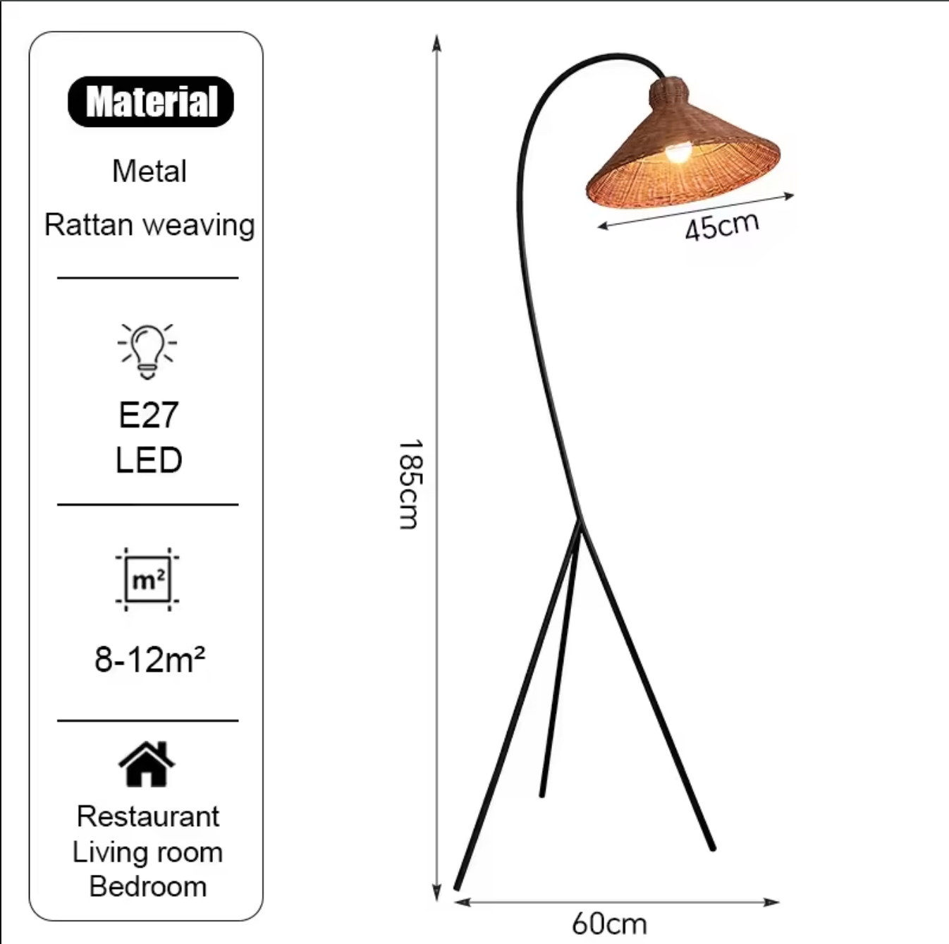 Wabi-Sabi Rattan Floor Lamp Nordic Corner Light