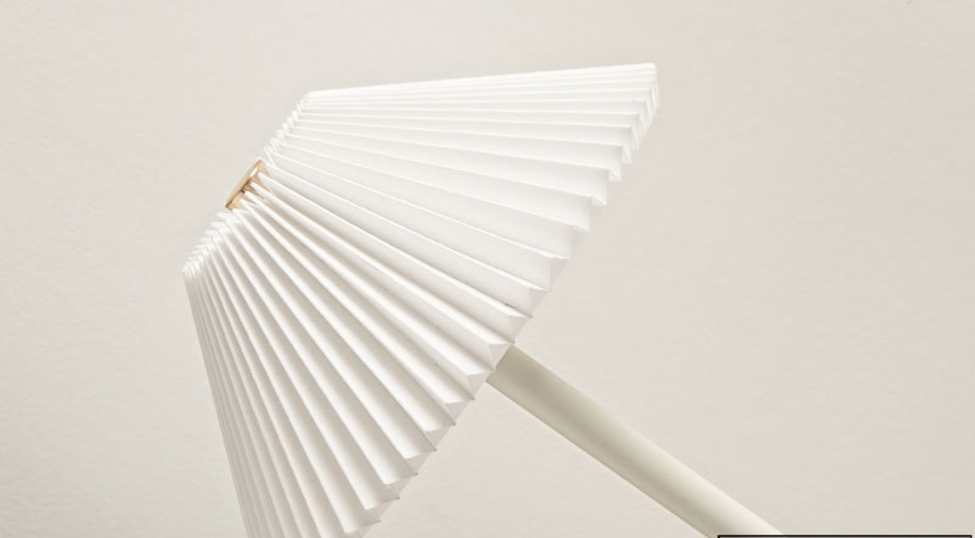 Nordic Pleated Table Lamp Rechargeable LED Wooden Base Bedside Light