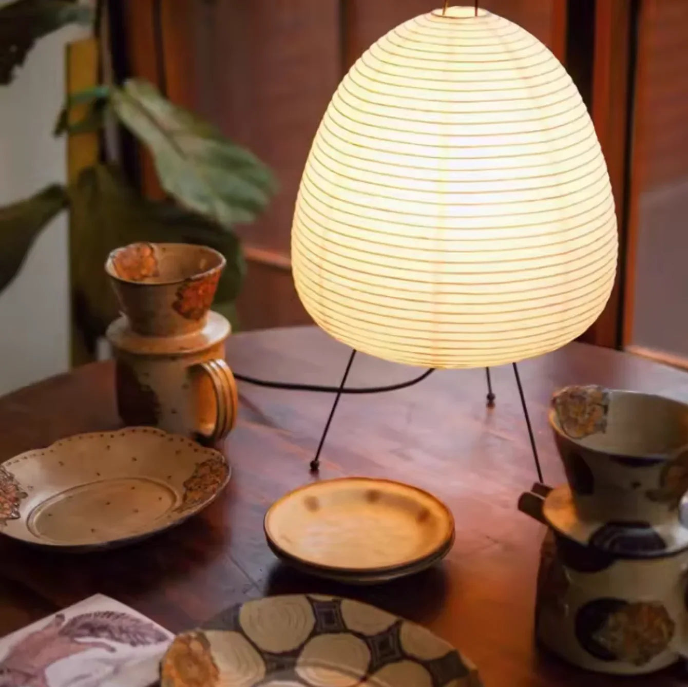 Modern Japanese Floor Lamp with Rice Paper Shade