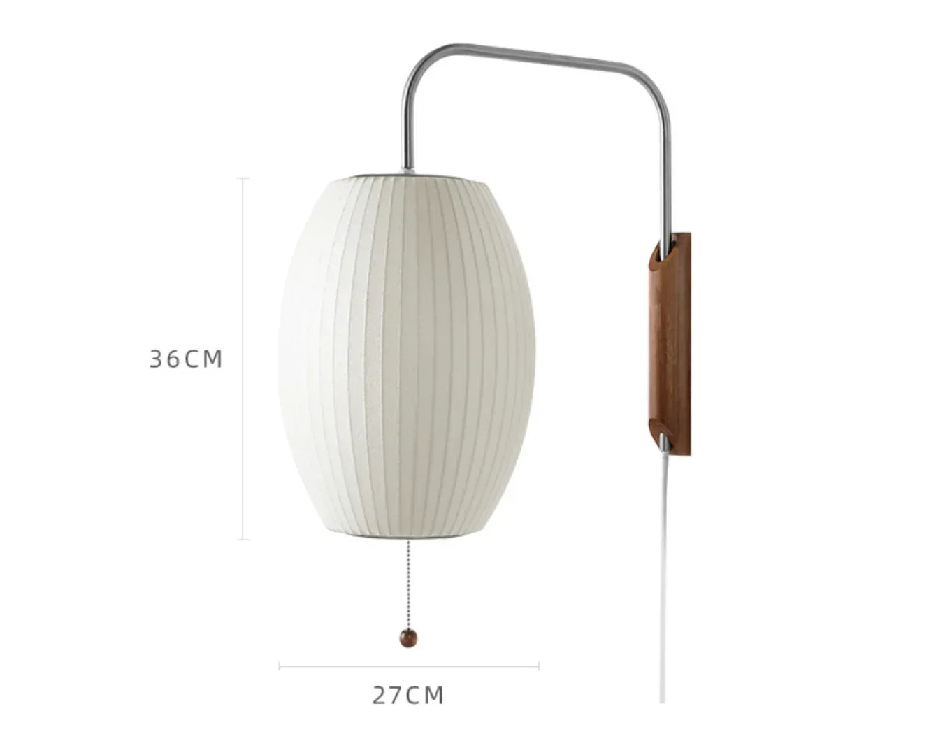 Japandi Silk Wall Lamp – Modern Japanese Style Wall Light - Boho Living Room