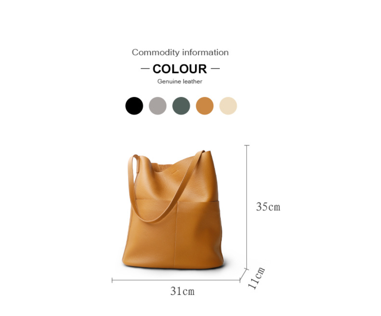 Women Genuine Leather Tote Bag Everyday Carry Purse