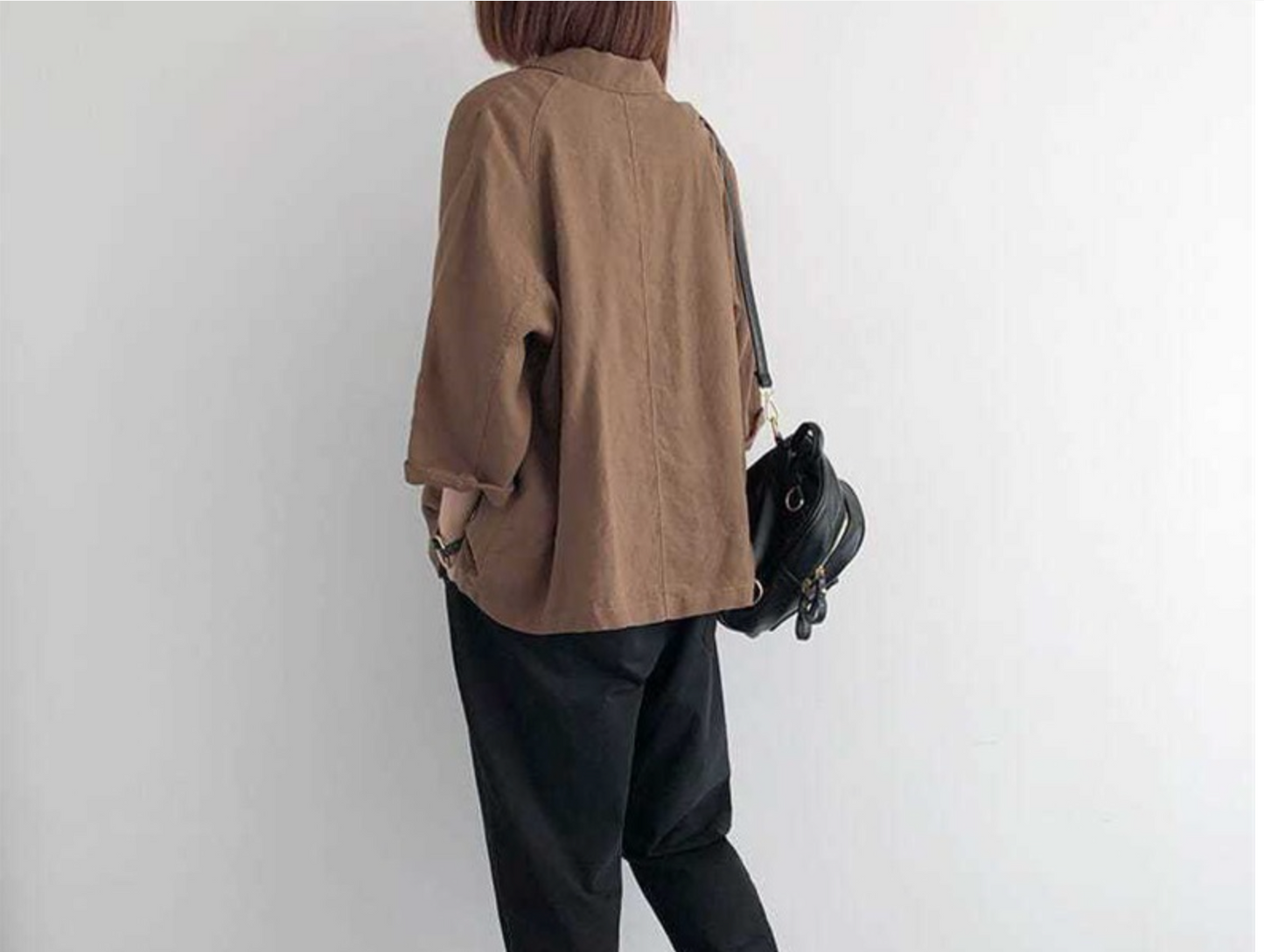 Women's Shirt with Rolled Cuffs and Half Sleeves