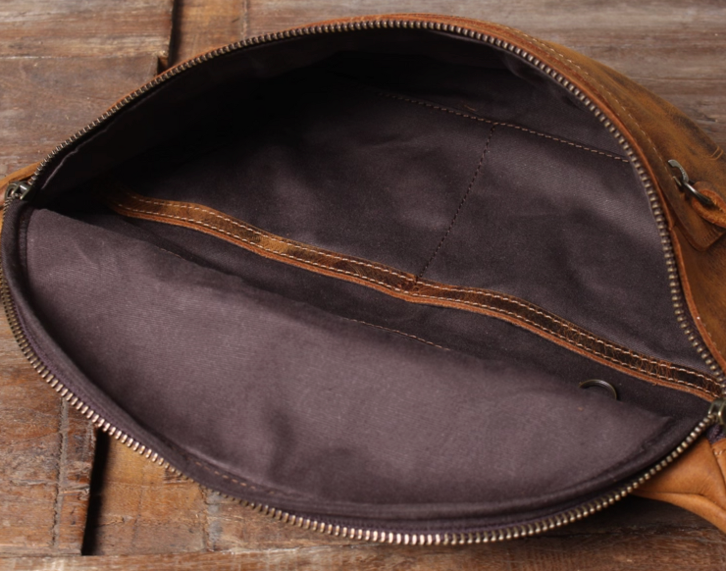 Men’s Crazy Horse Leather Chest Bag Waist Messenger