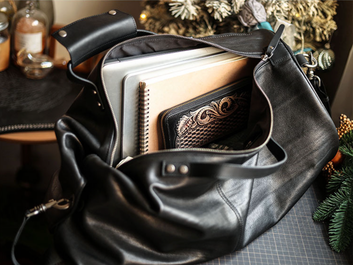 Men’s Genuine Leather Large Travel Bag