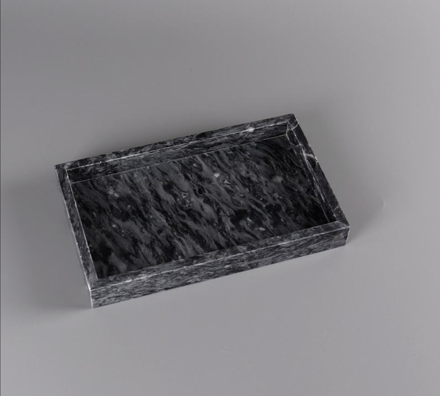 Black Natural Marble Bathroom Tray Luxury Hotel Vanity Organizer