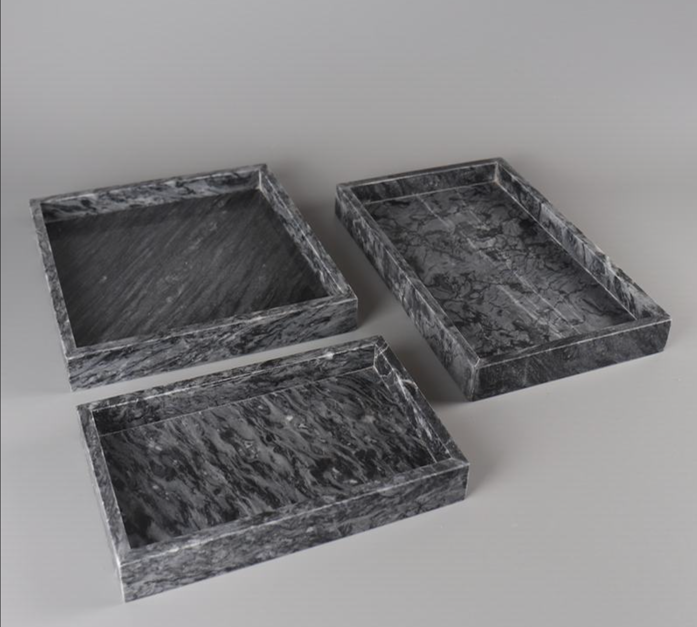 Black Natural Marble Bathroom Tray Luxury Hotel Vanity Organizer