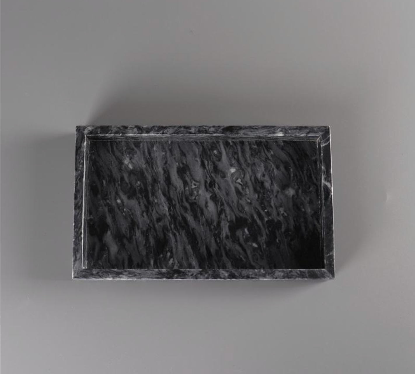 Black Natural Marble Bathroom Tray Luxury Hotel Vanity Organizer
