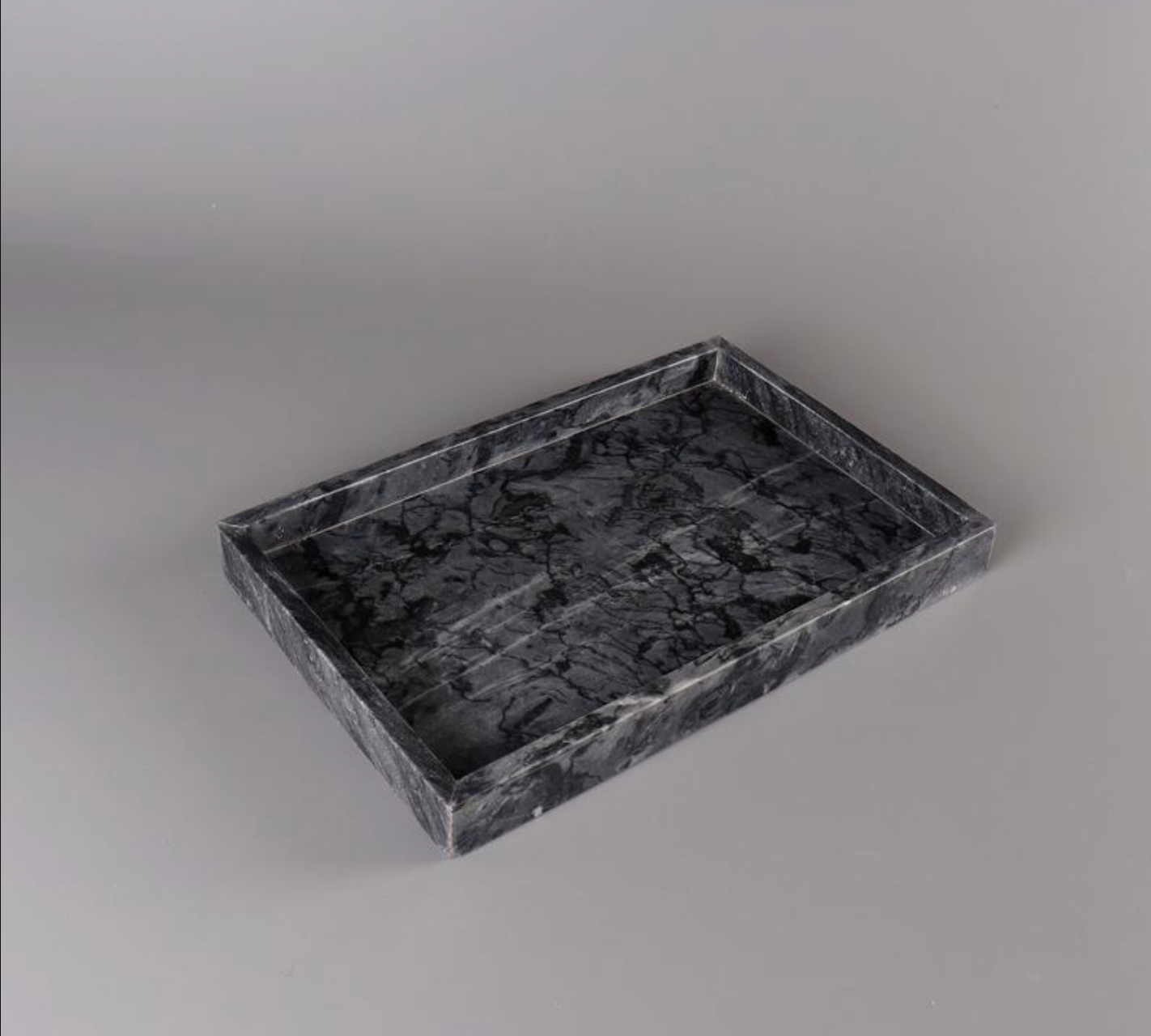 Black Natural Marble Bathroom Tray Luxury Hotel Vanity Organizer