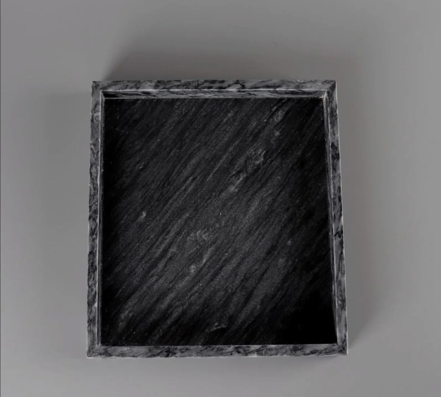 Black Natural Marble Bathroom Tray Luxury Hotel Vanity Organizer