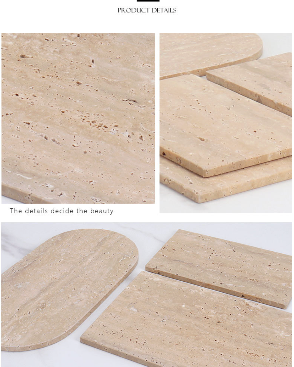 Nordic Light Luxury Natural Marble Tray for Bathroom, Vanity, and Table Décor