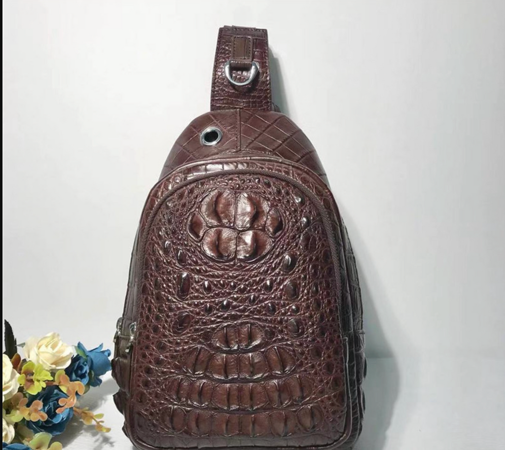 Genuine Crocodile Leather Chest Bag Sling Crossbody