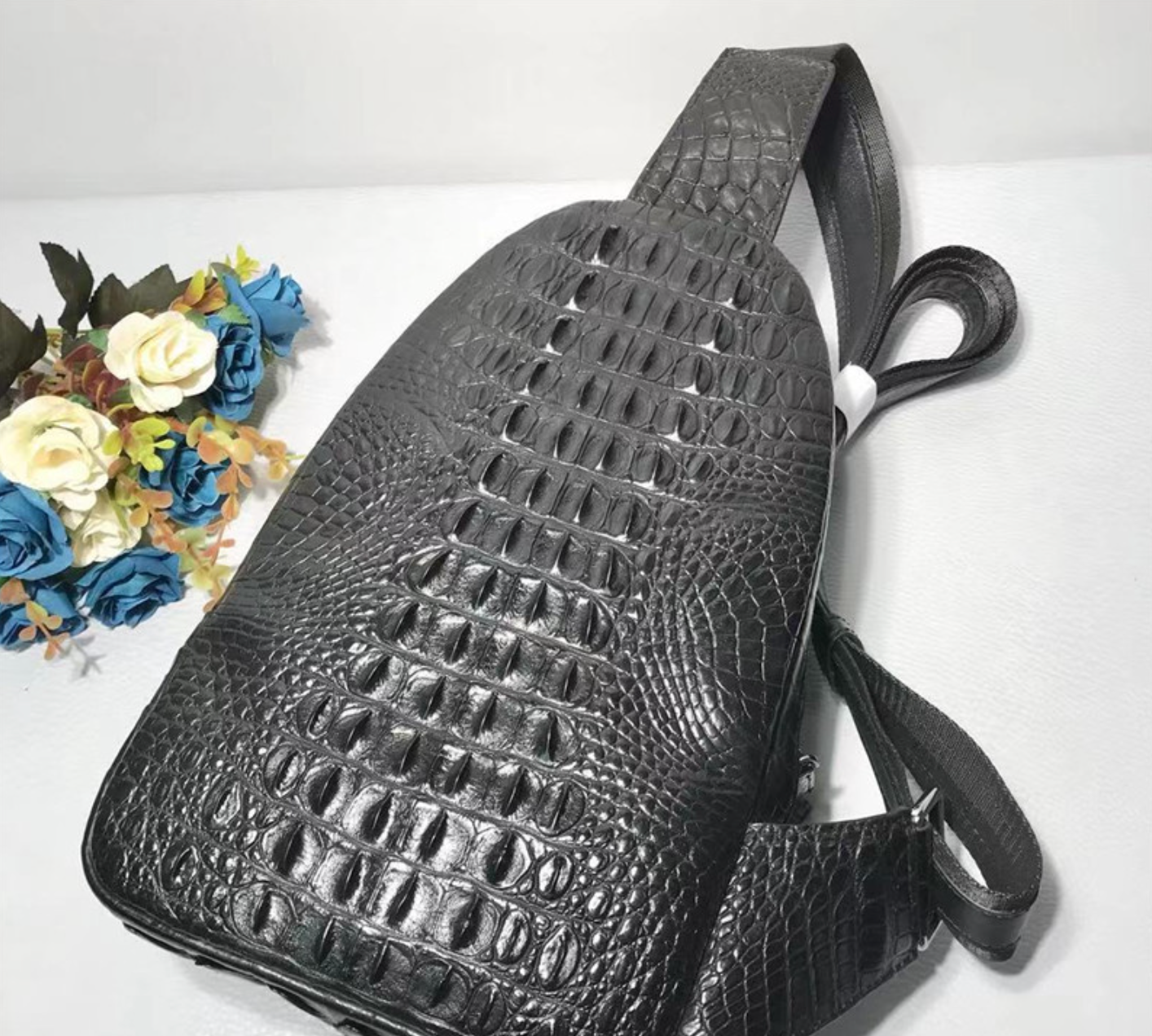 Genuine Crocodile Leather Chest Bag Sling Crossbody