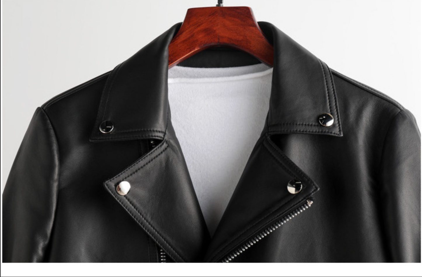 Women Black Leather Jacket Genuine Sheepskin Moto Bomber