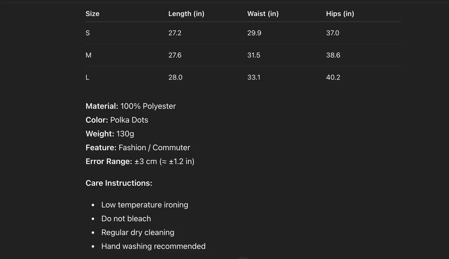 Women Polka Dot Satin Midi Skirt High Waist French Acetate Drape