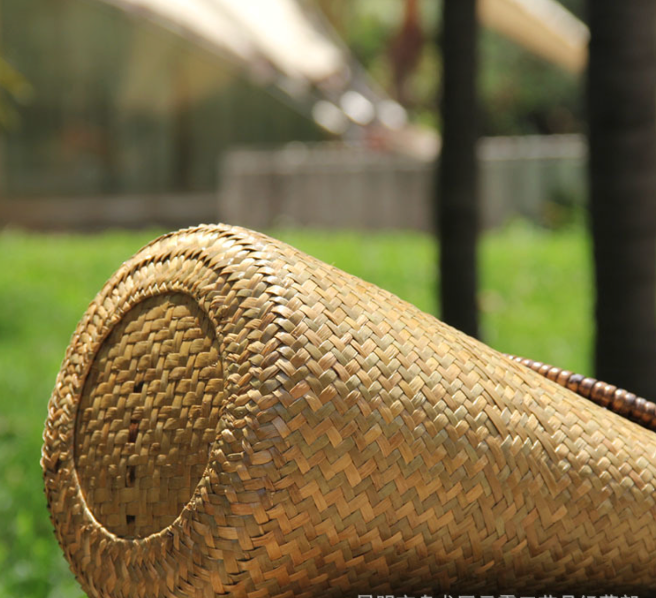 Women’s Rattan Straw Beach Bag with Round Handles