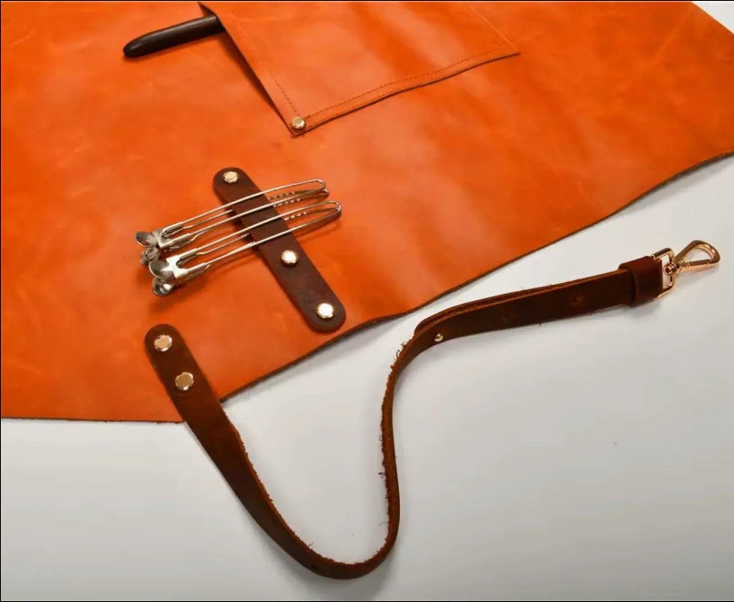 Genuine Cowhide Leather Apron With Pockets