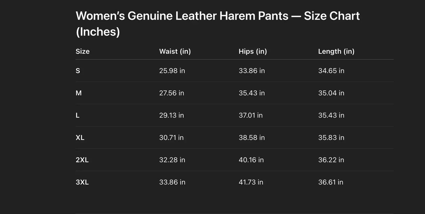 Women Leather Cropped Harem Straight Leg Pants
