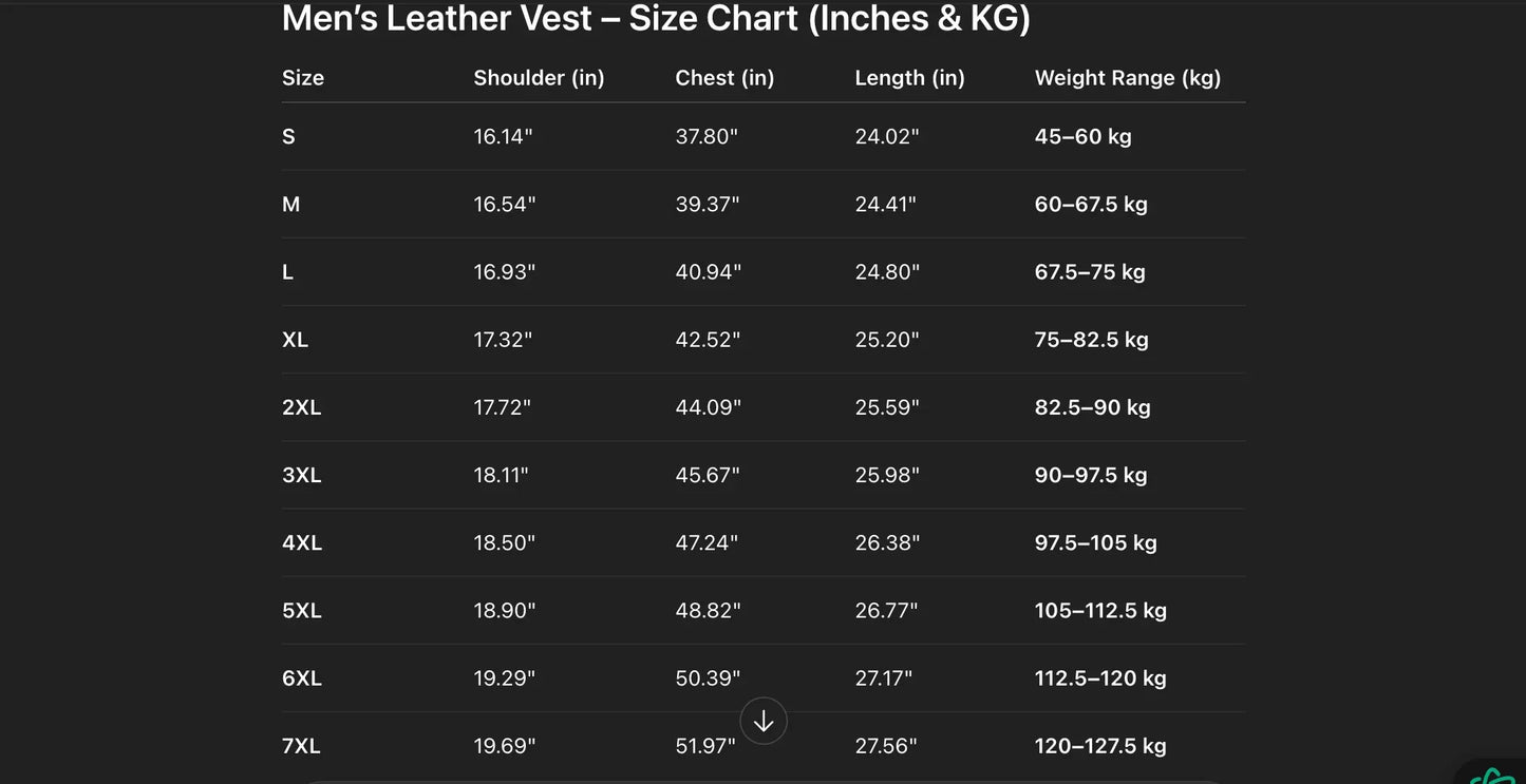 Men’s Genuine Black Leather Motorcycle Vest