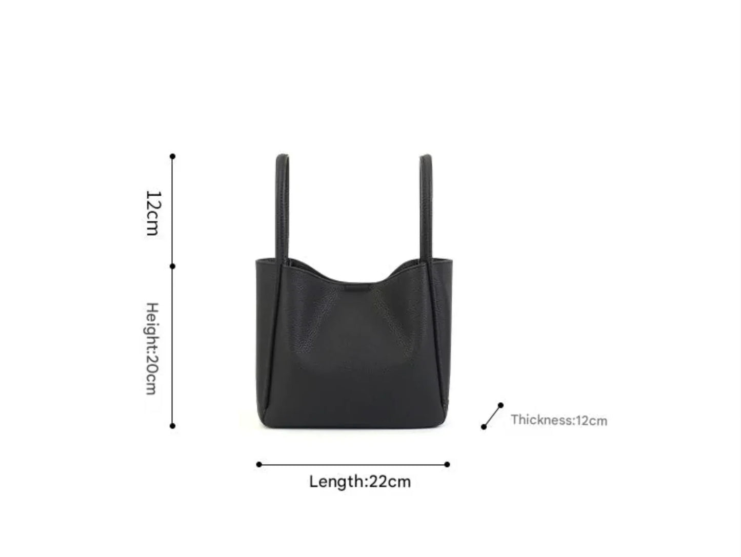 Women Soft Top Grain Leather Bucket Bag