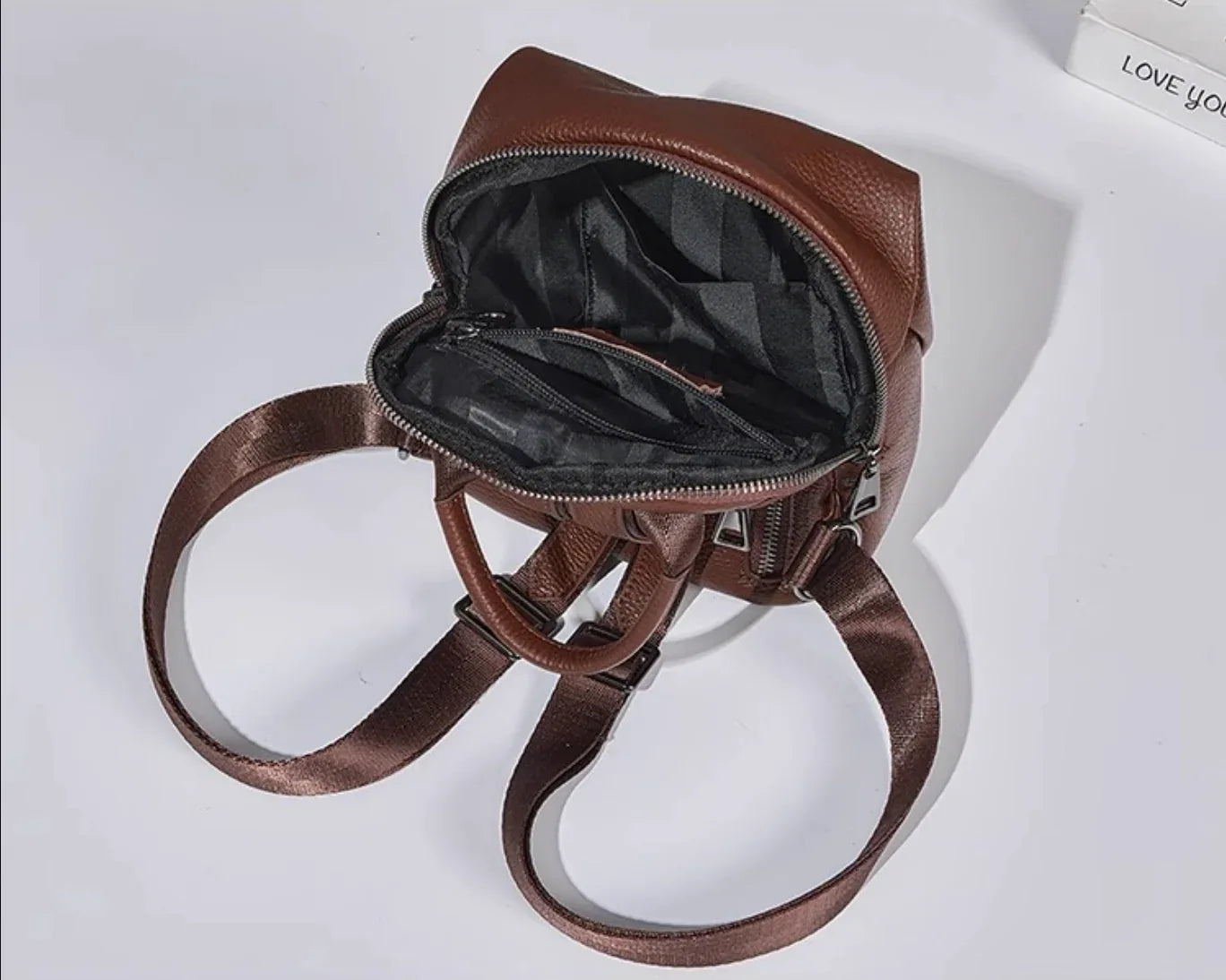 Women Mini Leather Backpack Purse Bag