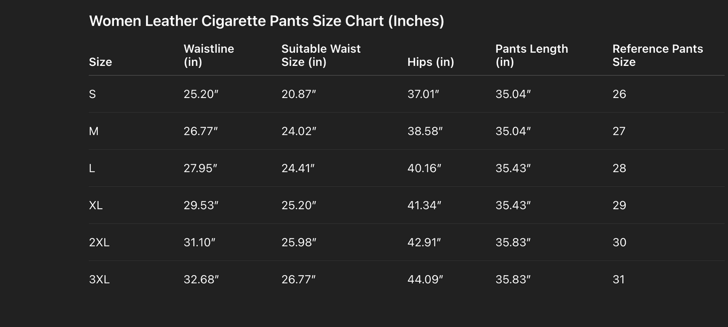 Genuine leather cropped cigarette pants