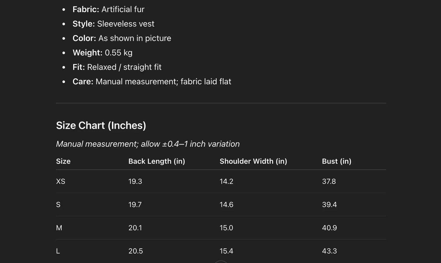 Women faux fur stand collar zipper vest