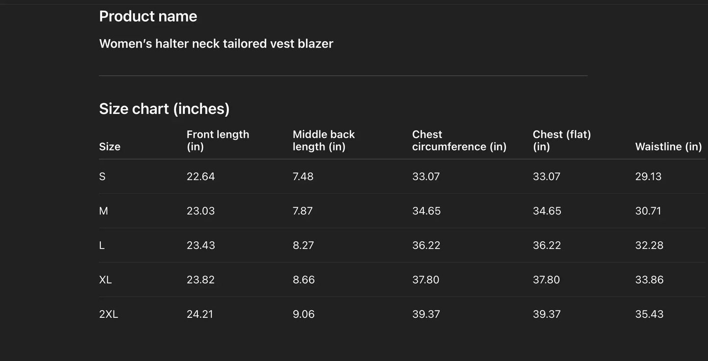 Women v neck halter office vest blazer top