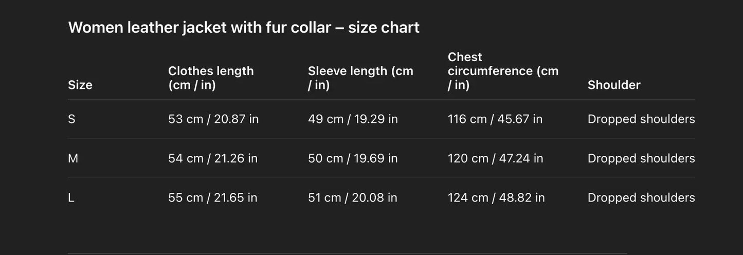 Leather bomber jacket for women with wool fur collar