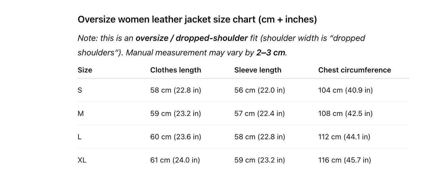 Retro oversized leather flight jacket with dropped shoulder