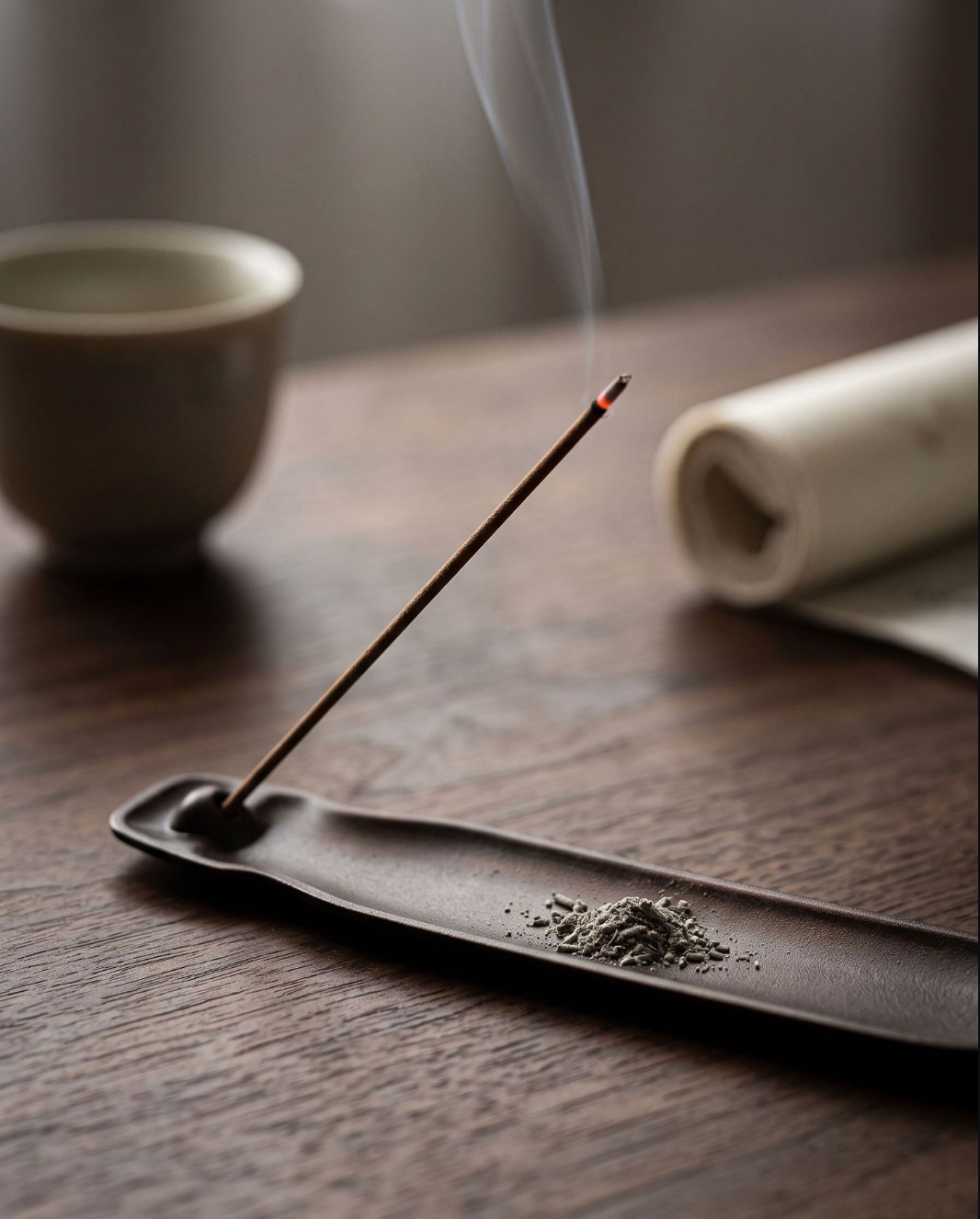 Ceramic Incense Holder with Long Ash Catcher Tray for Sticks