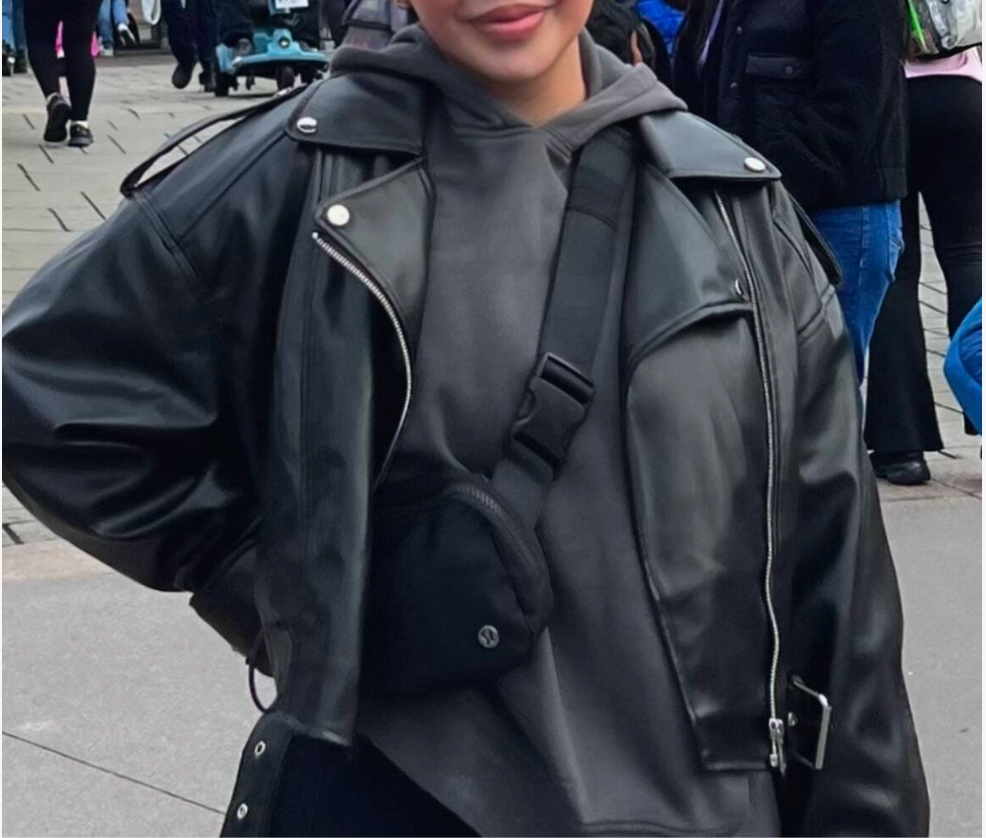 Zip Up Real Leather Moto Jacket