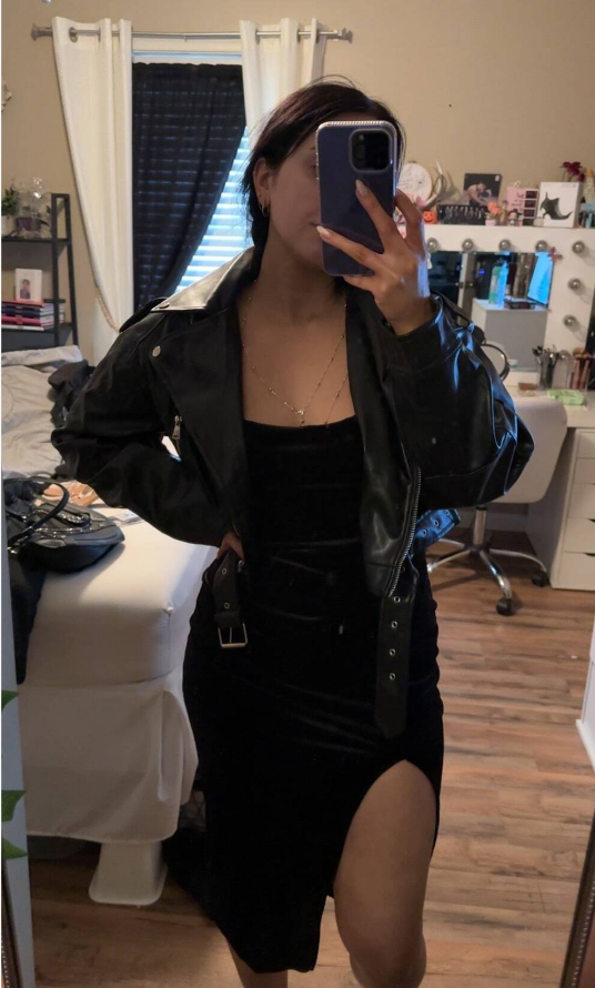 Zip Up Real Leather Moto Jacket