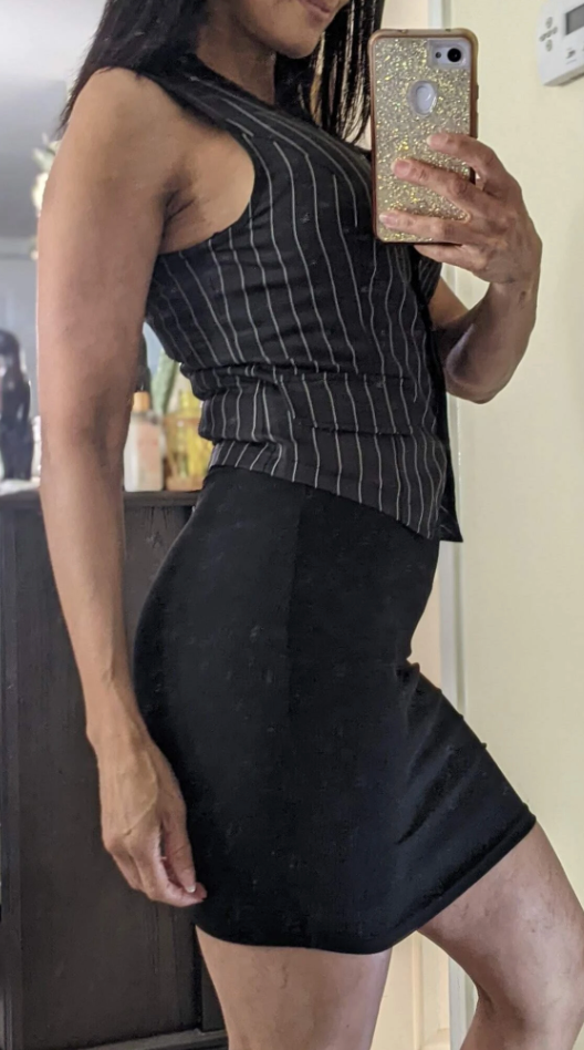 Black Striped Vest Blazer