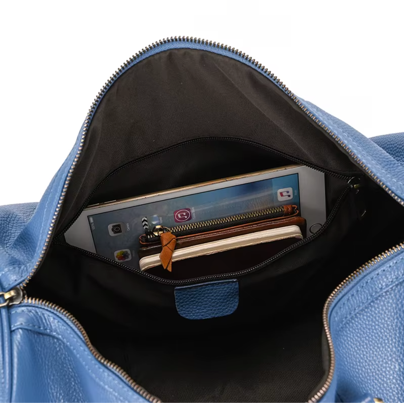 Purple Leather Duffle Bags Weekender Luggage