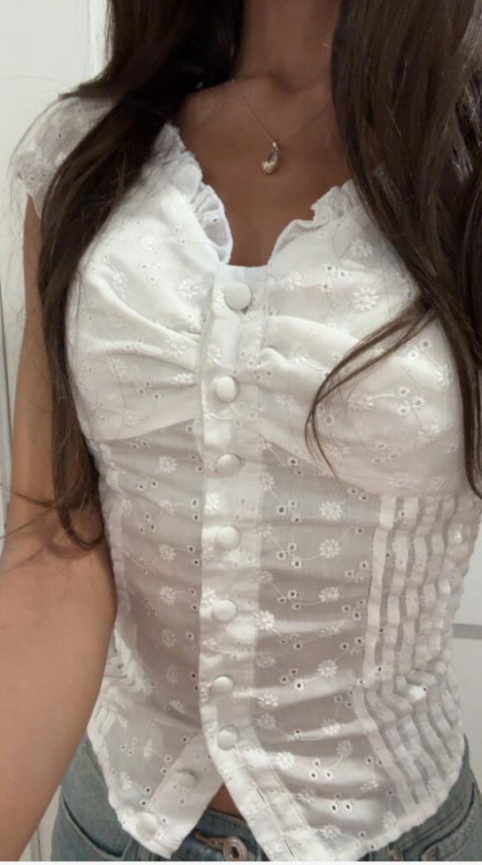 Frill Trim Camisole Tops With Lace