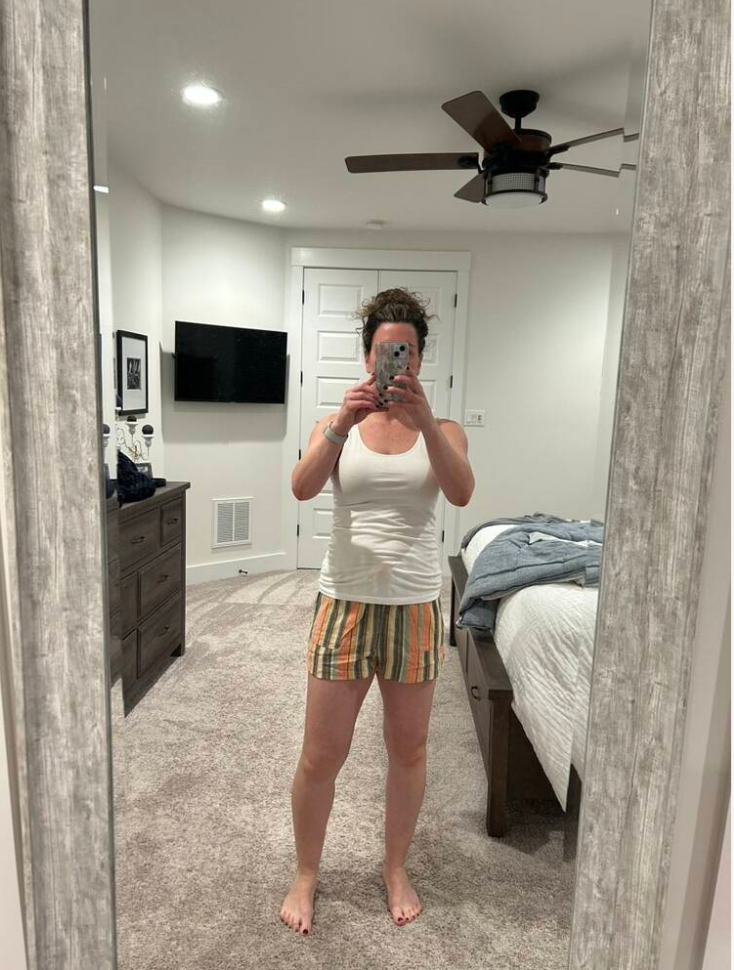 High Waisted Striped Cotton Summer Short