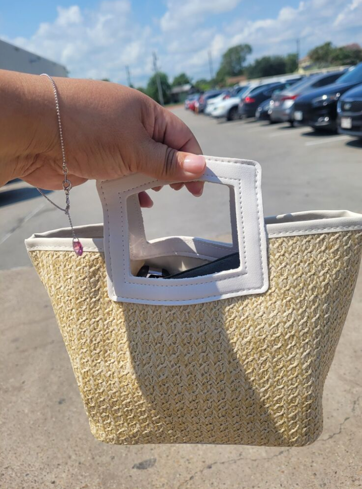 straw small handbag beach vacation