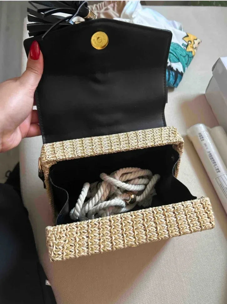 mini straw summer bag