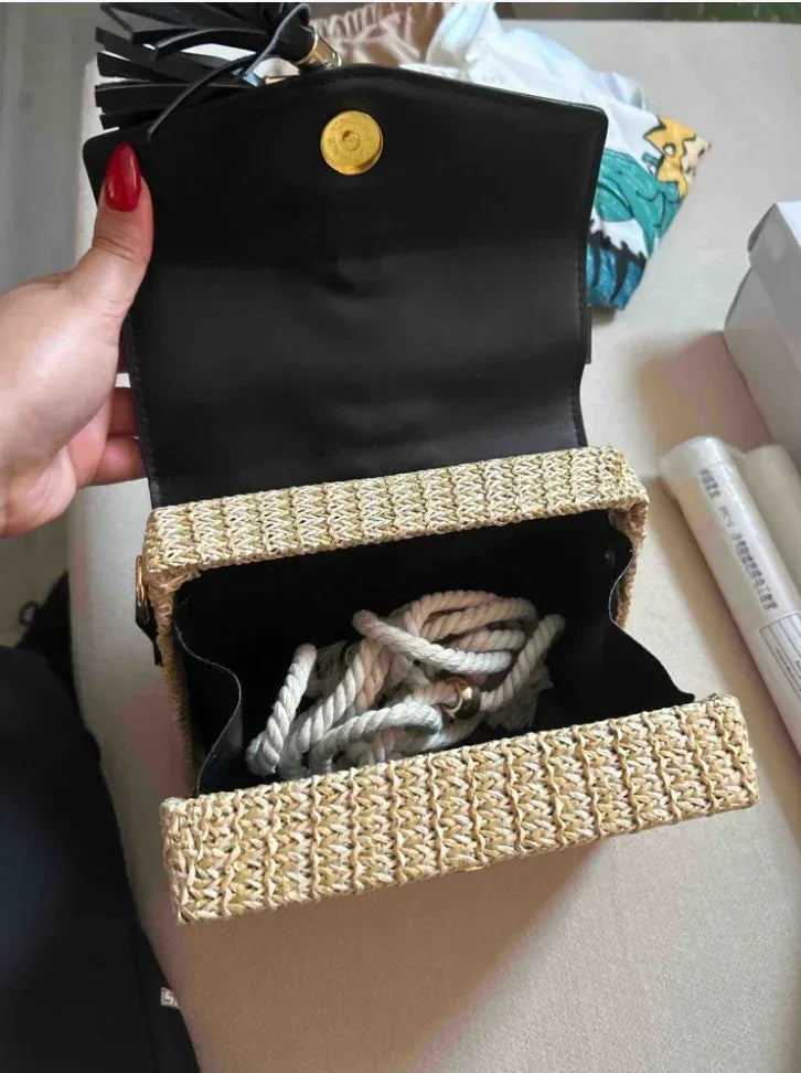 mini straw summer bag