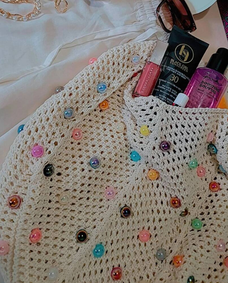 woven beach shoulder bags for women