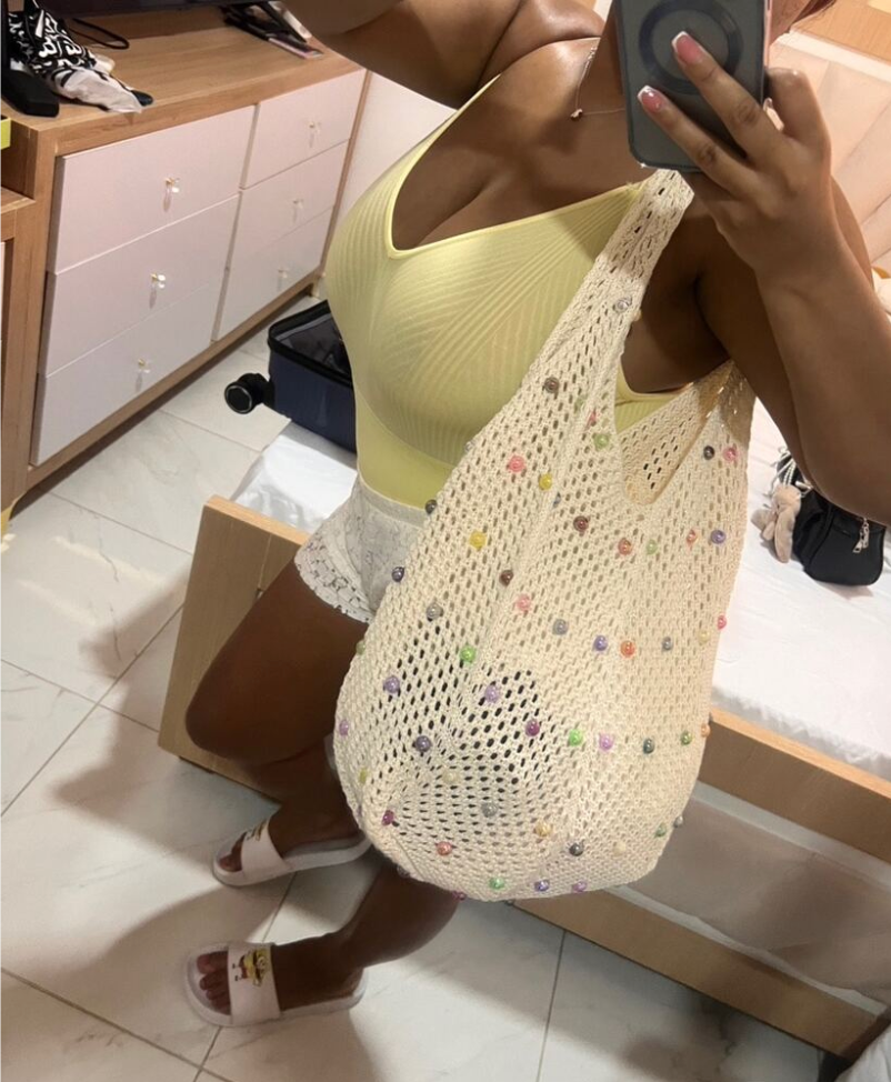 woven beach shoulder bags for women